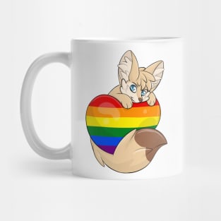 LGBTQIA Heart Flag - Fennec Fox Mug